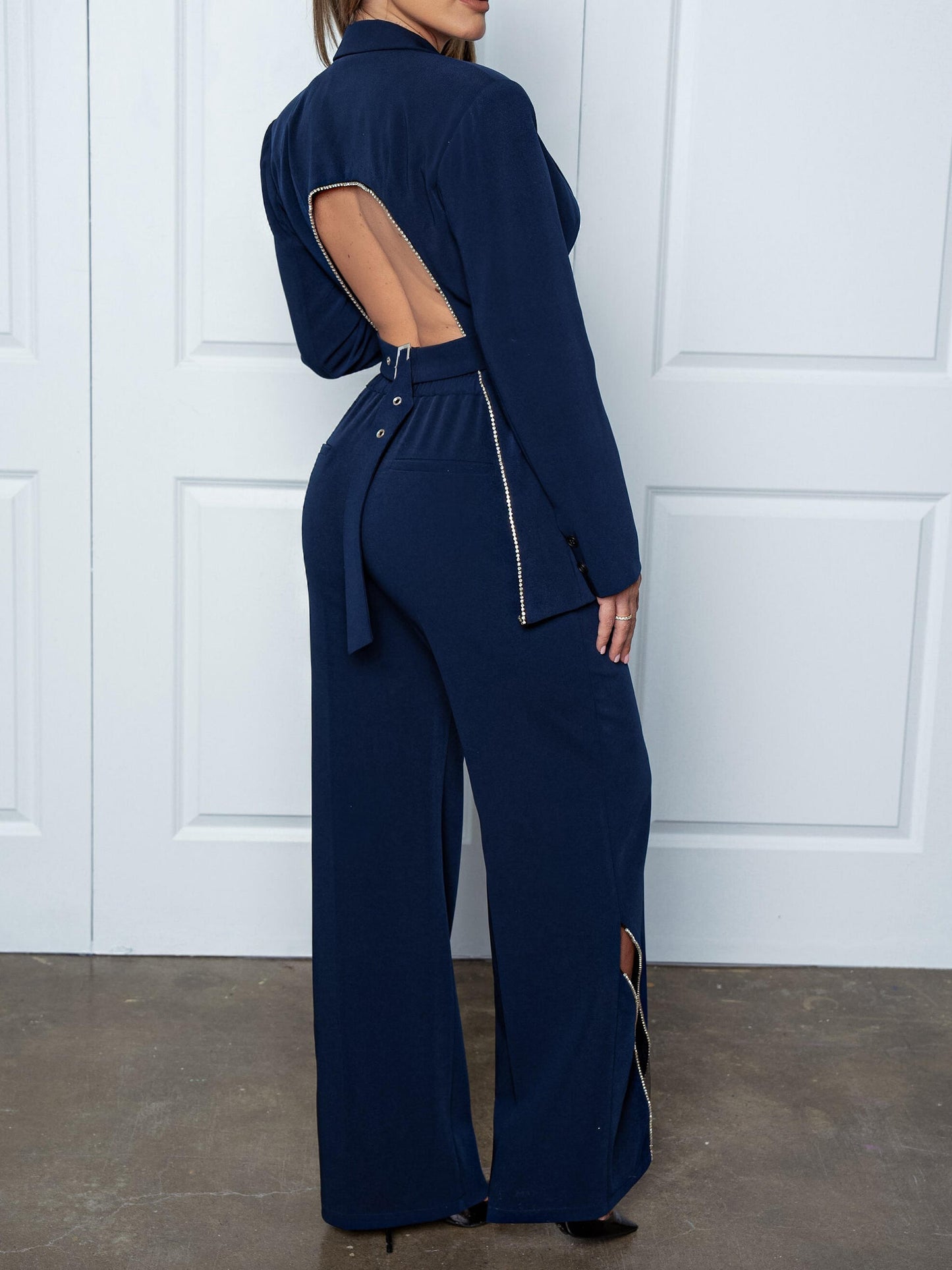 Elegant Patchwork High-waist Pants