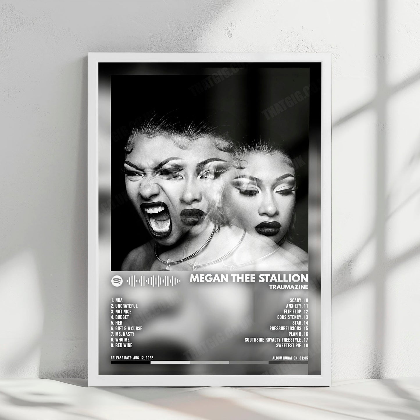 Megan Thee Stallion "Traumazine" Album Cover Poster - with Complete Tracklist
