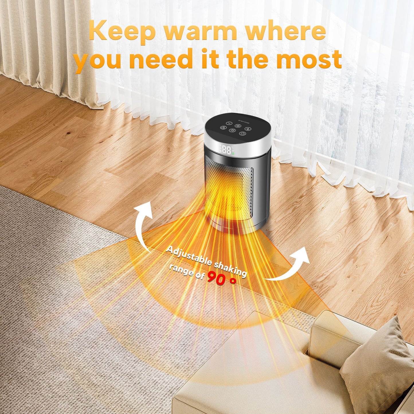 Warm Air Blower Household Touch Screen Remote Control Heater