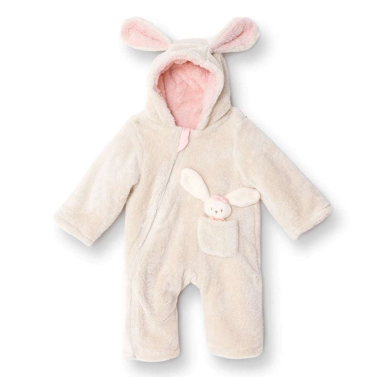 Midimod Hooded Fleece Footless Baby Pramsuit (3 Months to 12 Months)