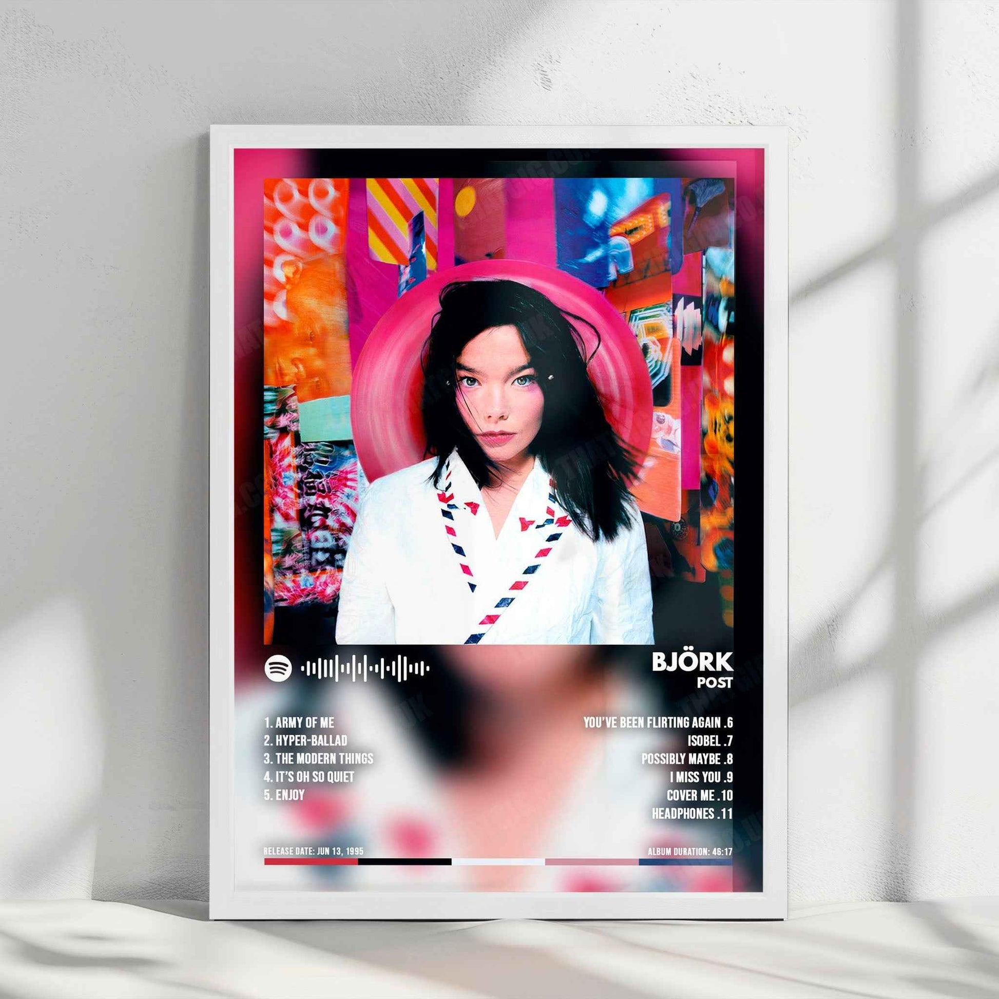 Björk "Post" Album Cover Poster - with Complete Tracklist