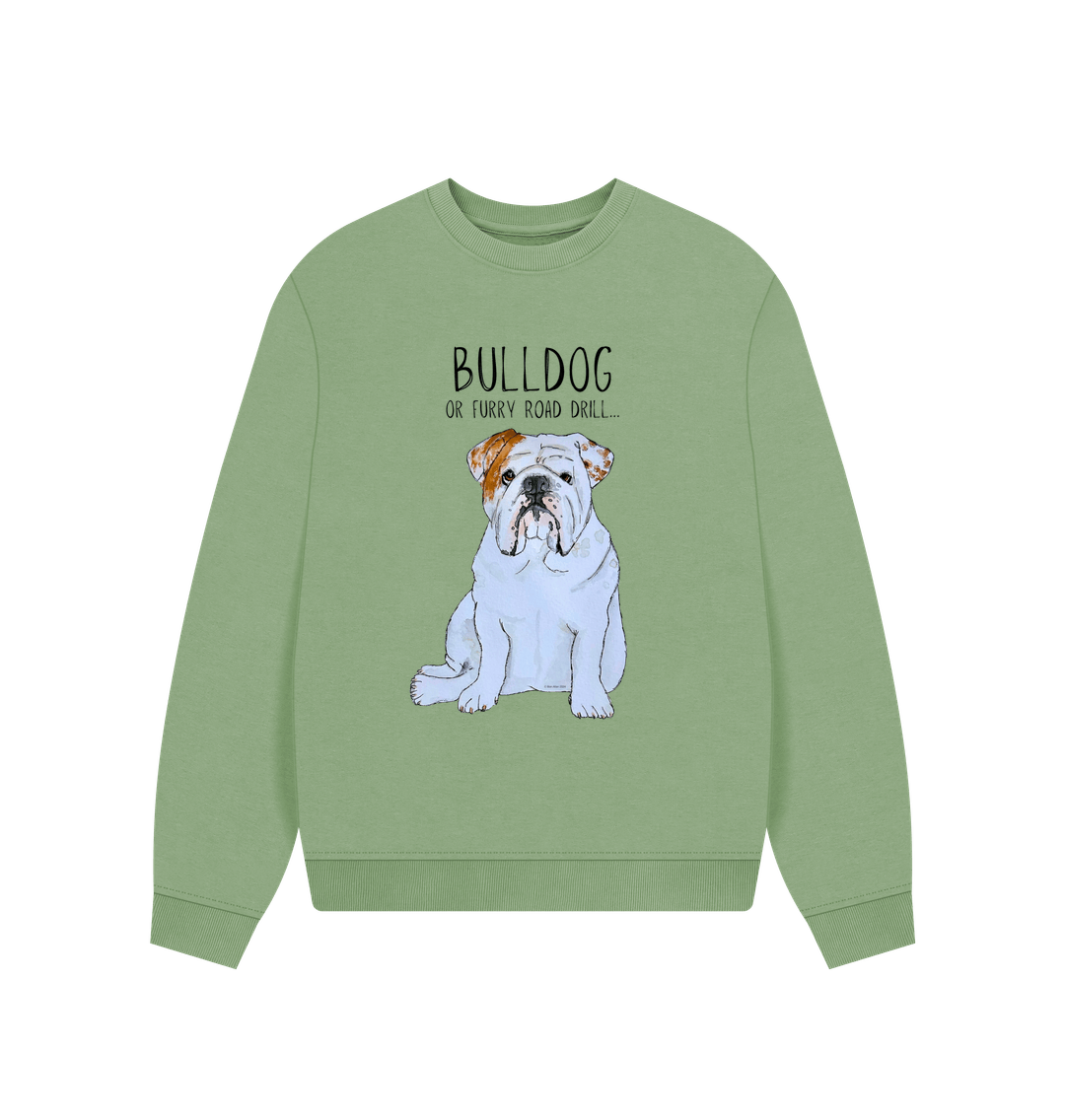 Bulldog Bliss: Furry Road Drill Oversized Sweatshirt for Fierce & Cozy Style!