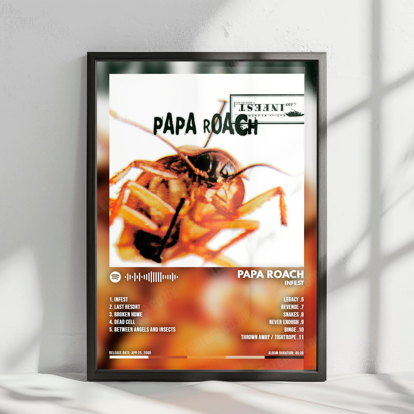 Papa Roach "Infest  " Album Cover Poster - with Complete Tracklist