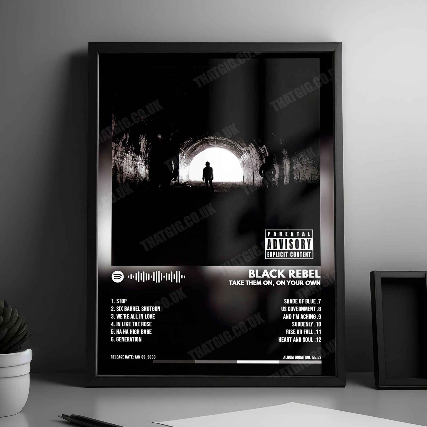 Black Rebel Motorcycle Club "Take Them On, On Your Own" Album Cover Poster - with Complete Tracklist