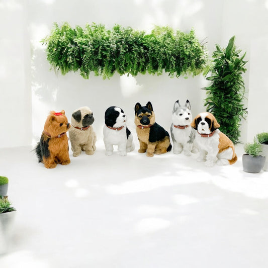 24CM STANDING DOGS-6 ASST COLOUR