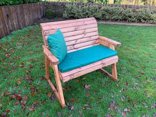 Charles Taylor Trading Rocker Bench With Green Cushion Brown