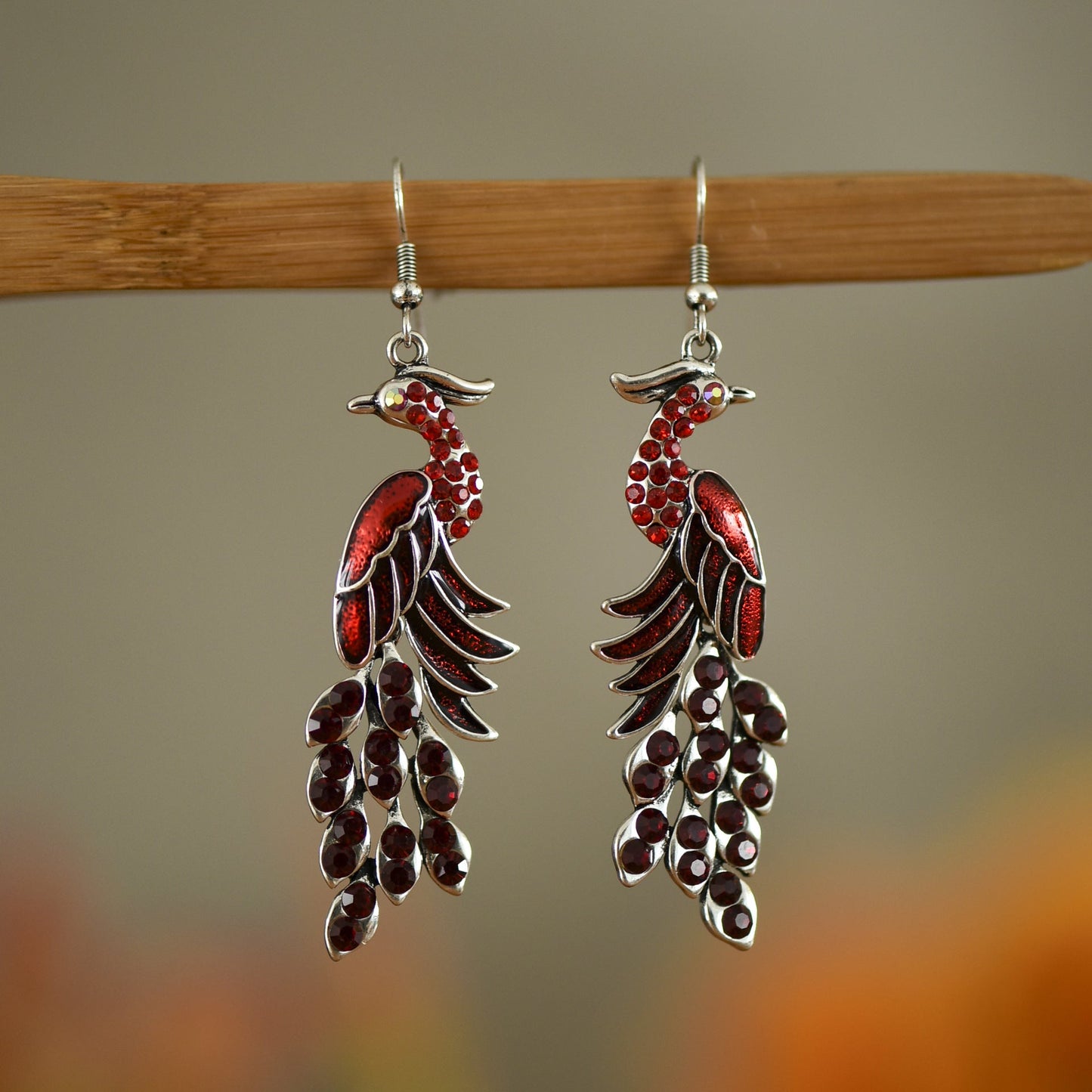 Peacock Boho Drop Earrings | Alloy Bird Ethnic Style Jewellery