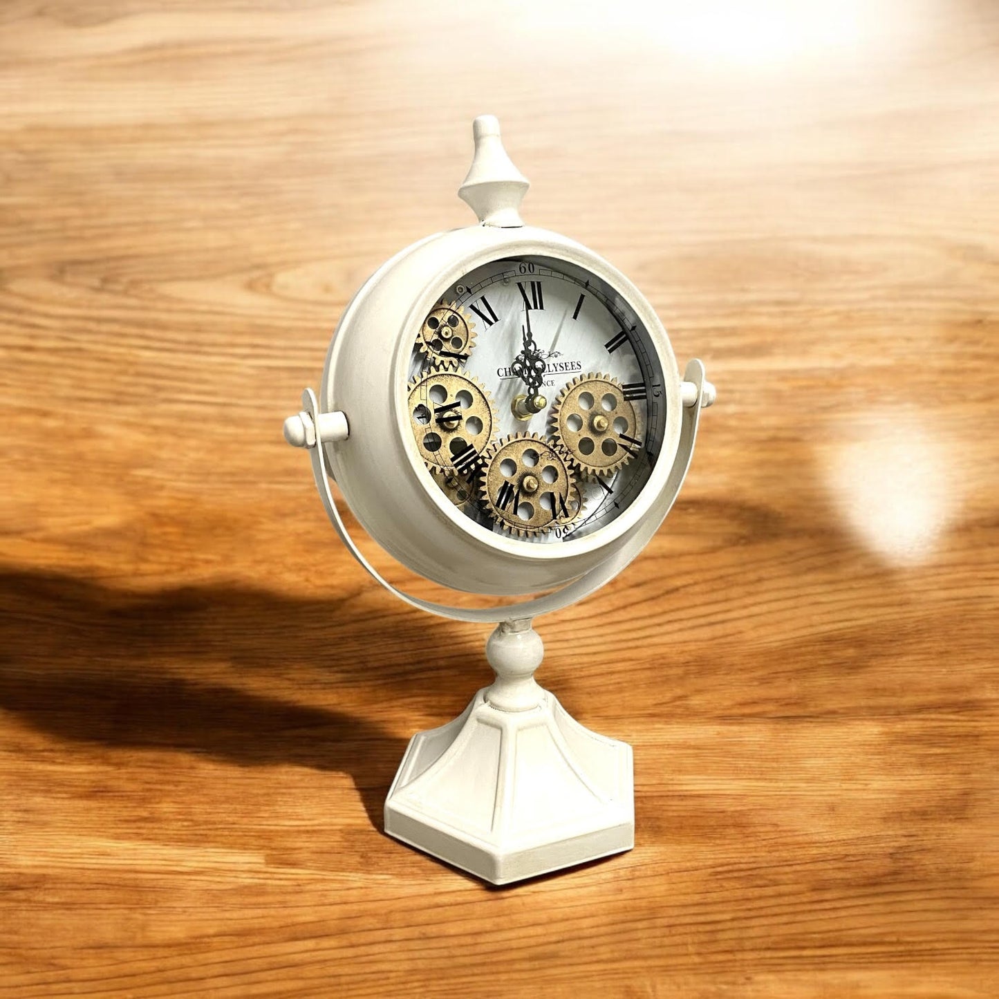 37.5CM WHITE TABLE CLOCK