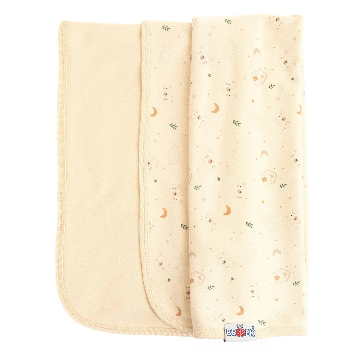 Bebbek Bear and House Print Jersey Baby Blanket (80 x 80 cm)