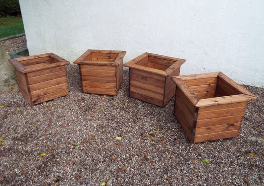 Charles Taylor Trading 4pc Large Planter Set Brown