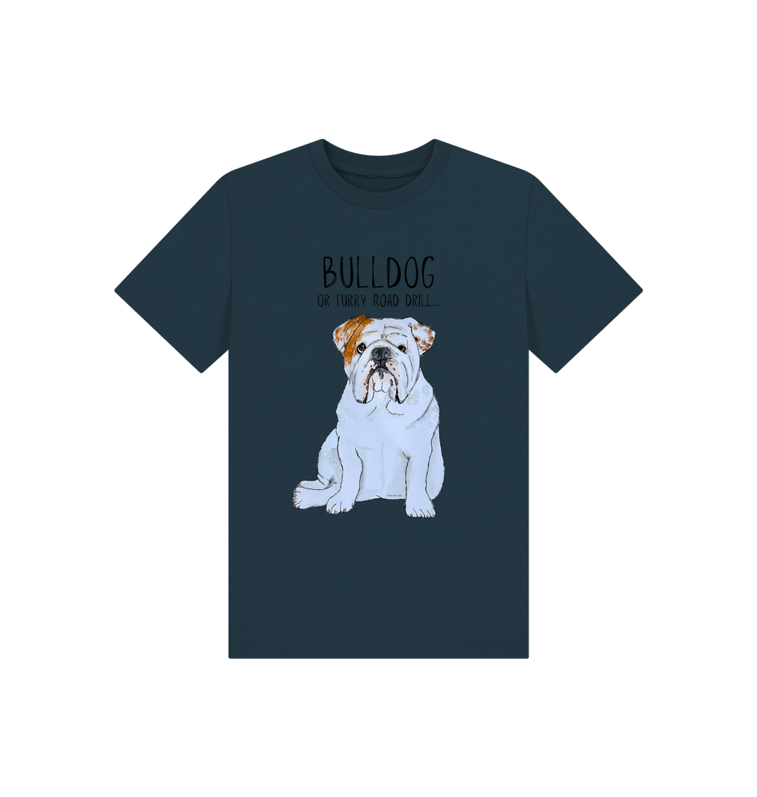 Paw-some Power: Furry Road Drill Bulldog Kid’s T-Shirt for Mini Rebels!