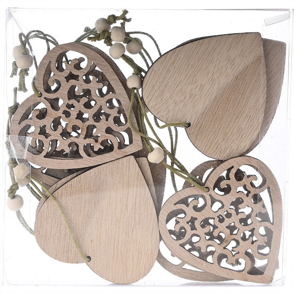 Christmas Decorations Transparent Boxed Wooden Pendant