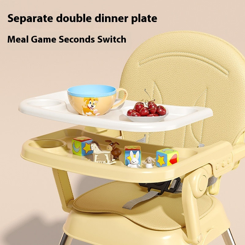 Abaddou Foldable Baby High Chair - Adjustable Metal Frame 105cm