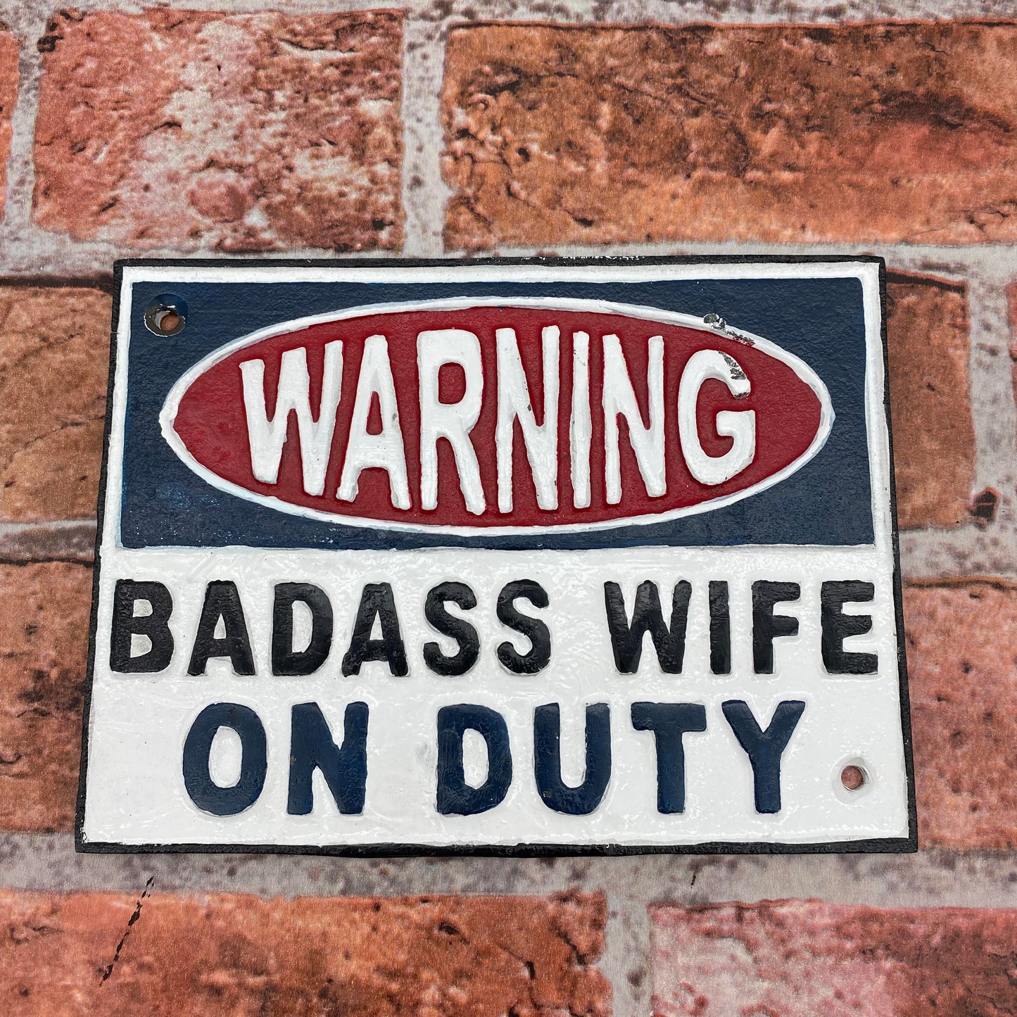 28CM CAST IRON WARNING PLAQUE