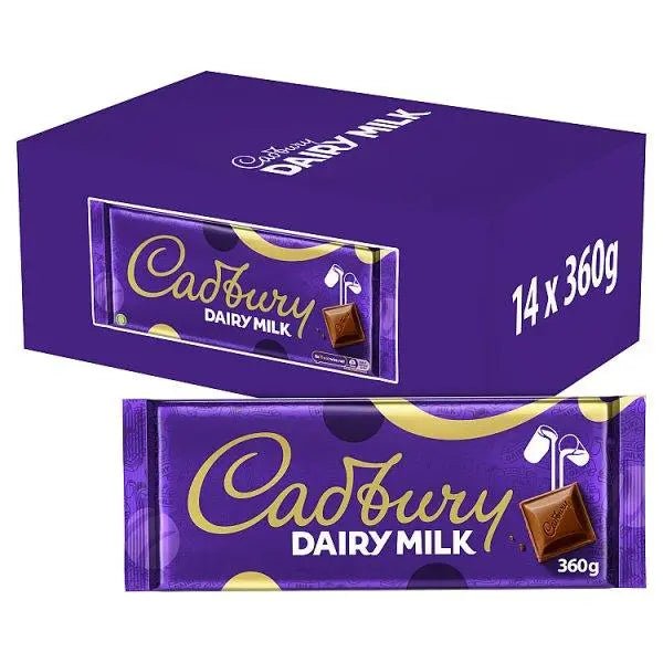Cadbury Dairy Milk Chocolate Bar 360g (Case of 14)