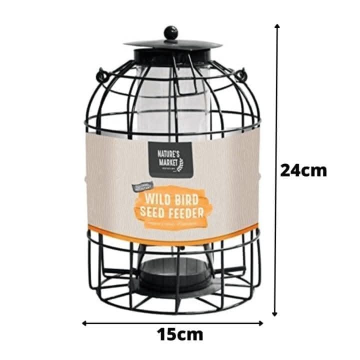 Caged Bird Seed Feeder Squirrel Guard Pastel Green 24cm