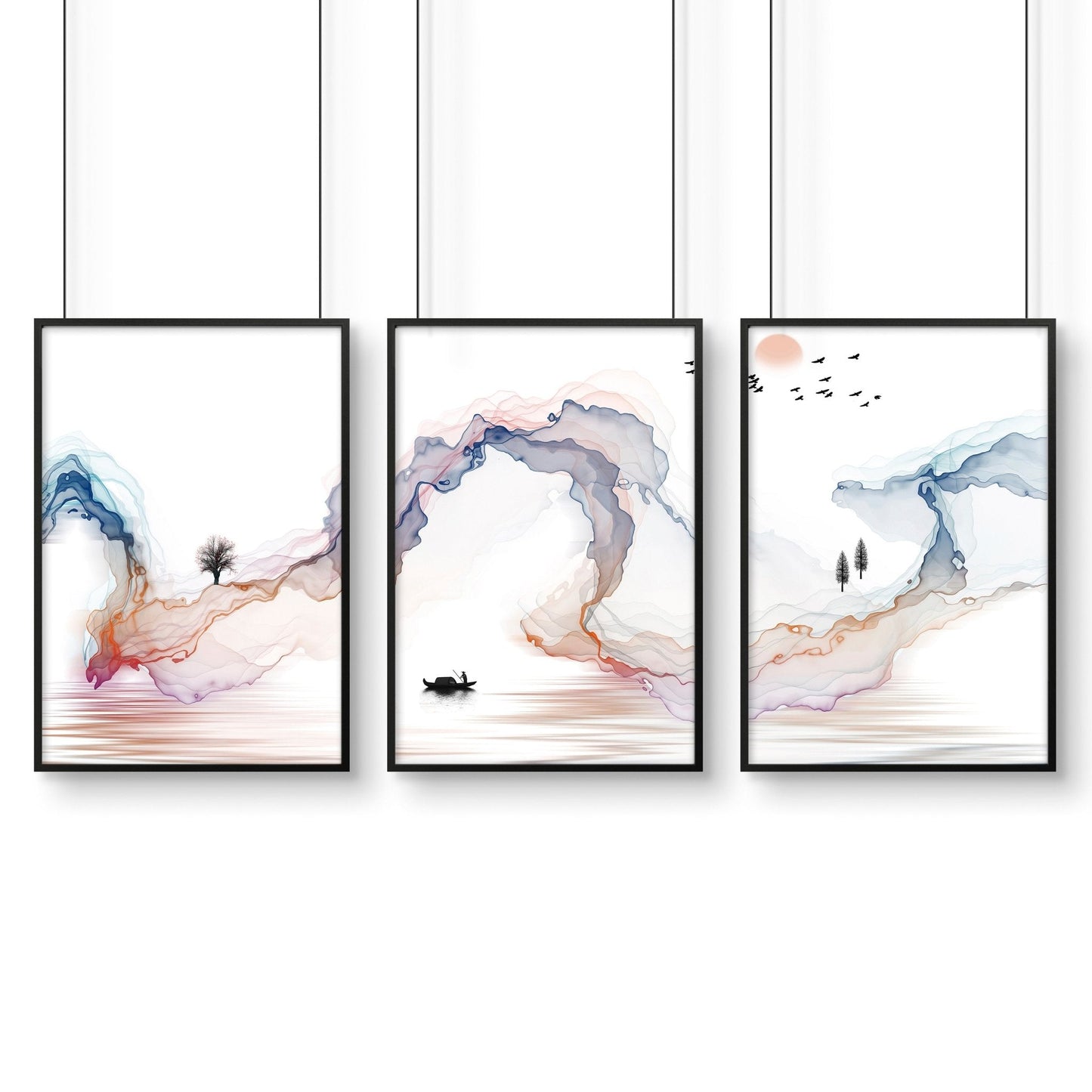 Calm artwork Wall Art prints | set of 3 framed prints