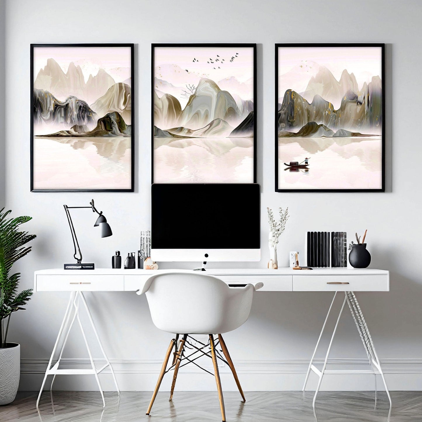 Art for the office wall | set of 3 framed wall art prints