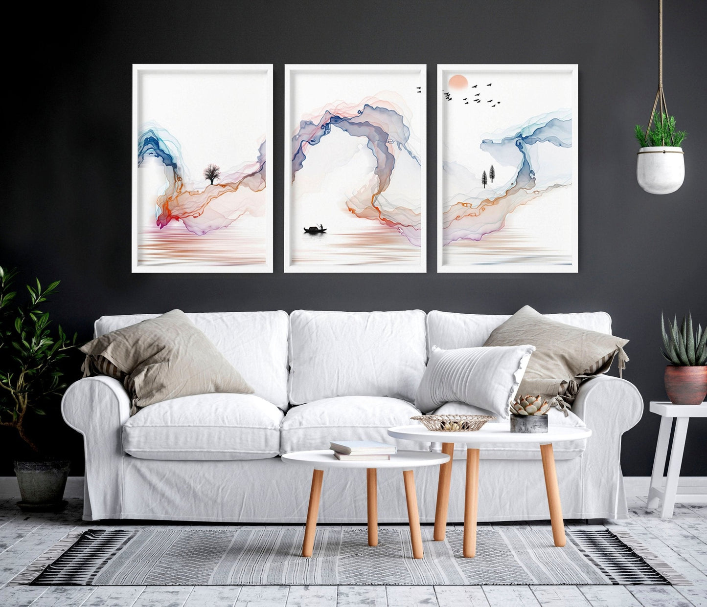 Calm artwork Wall Art prints | set of 3 framed prints