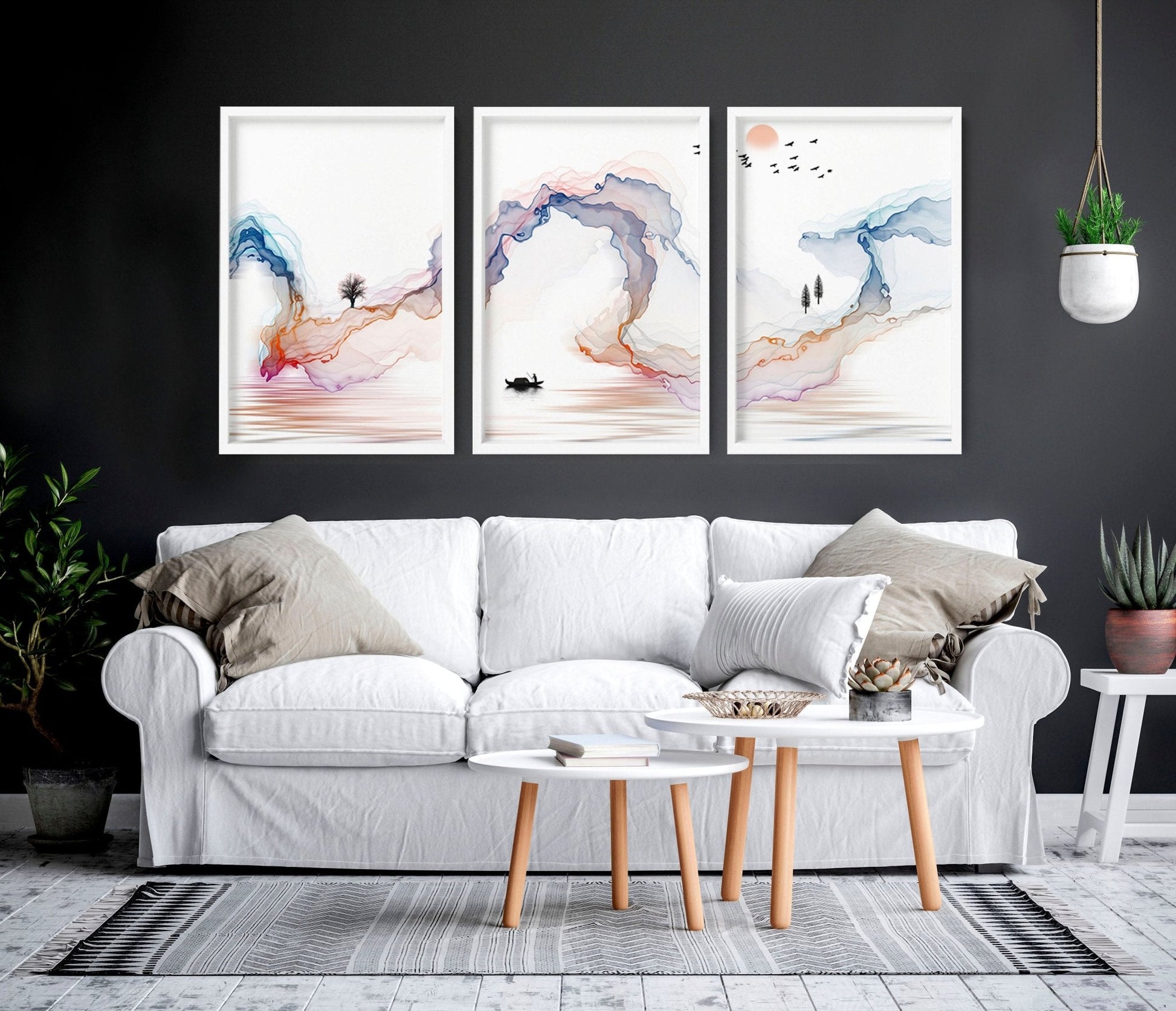 Calm artwork Wall Art prints | set of 3 framed prints
