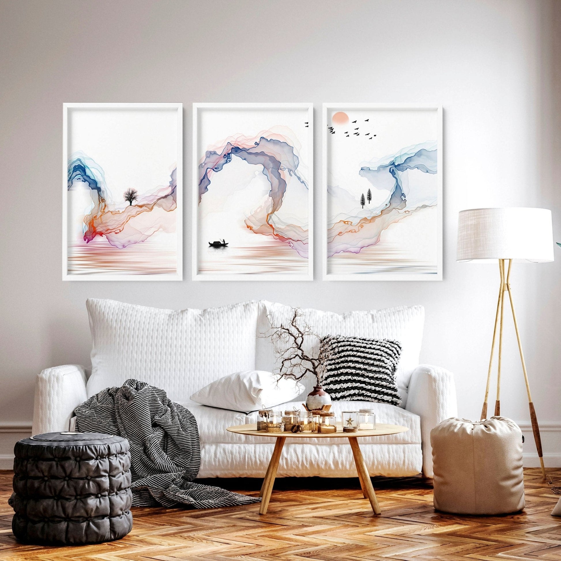Calm artwork Wall Art prints | set of 3 framed prints