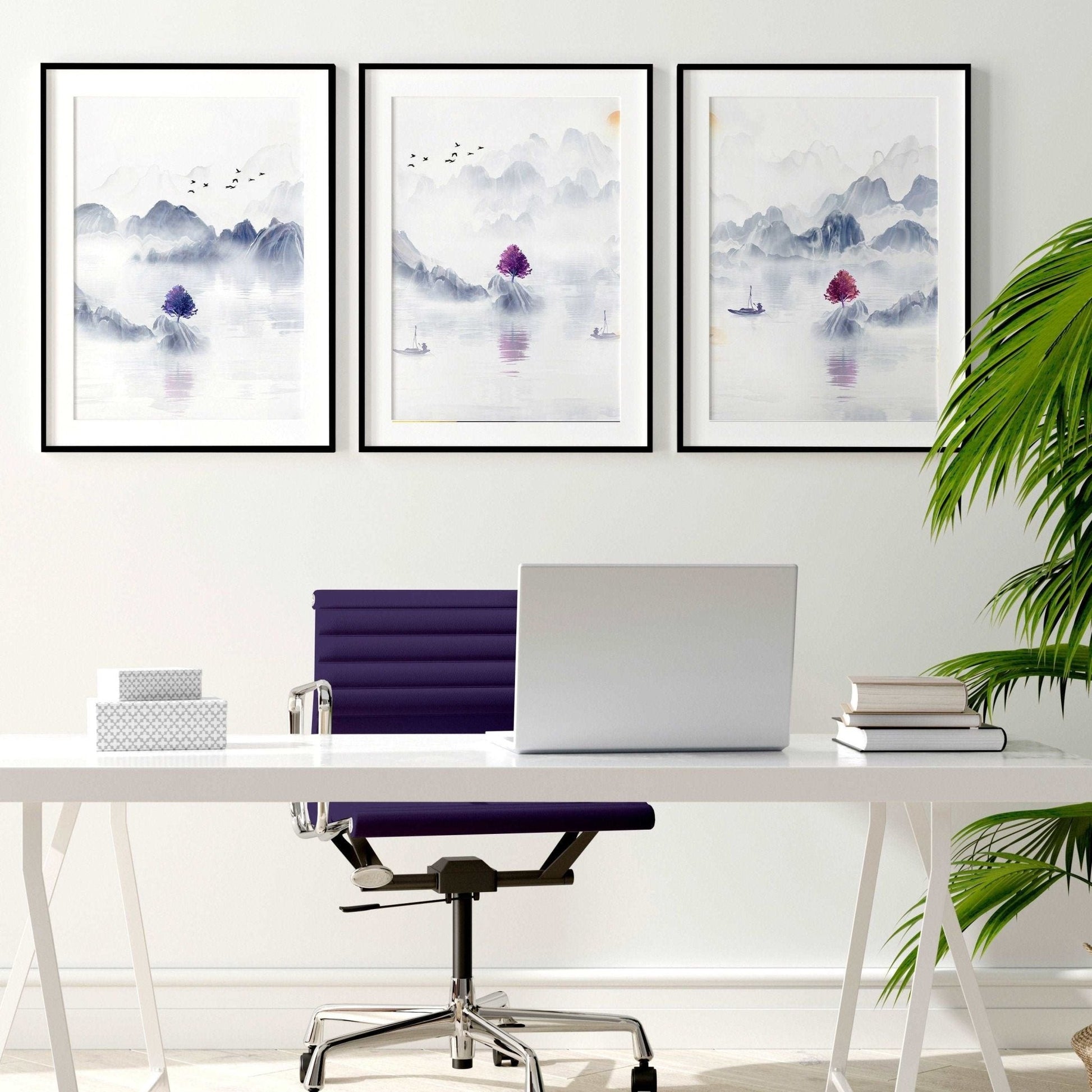 Artwork for the office | set of 3 framed wall art