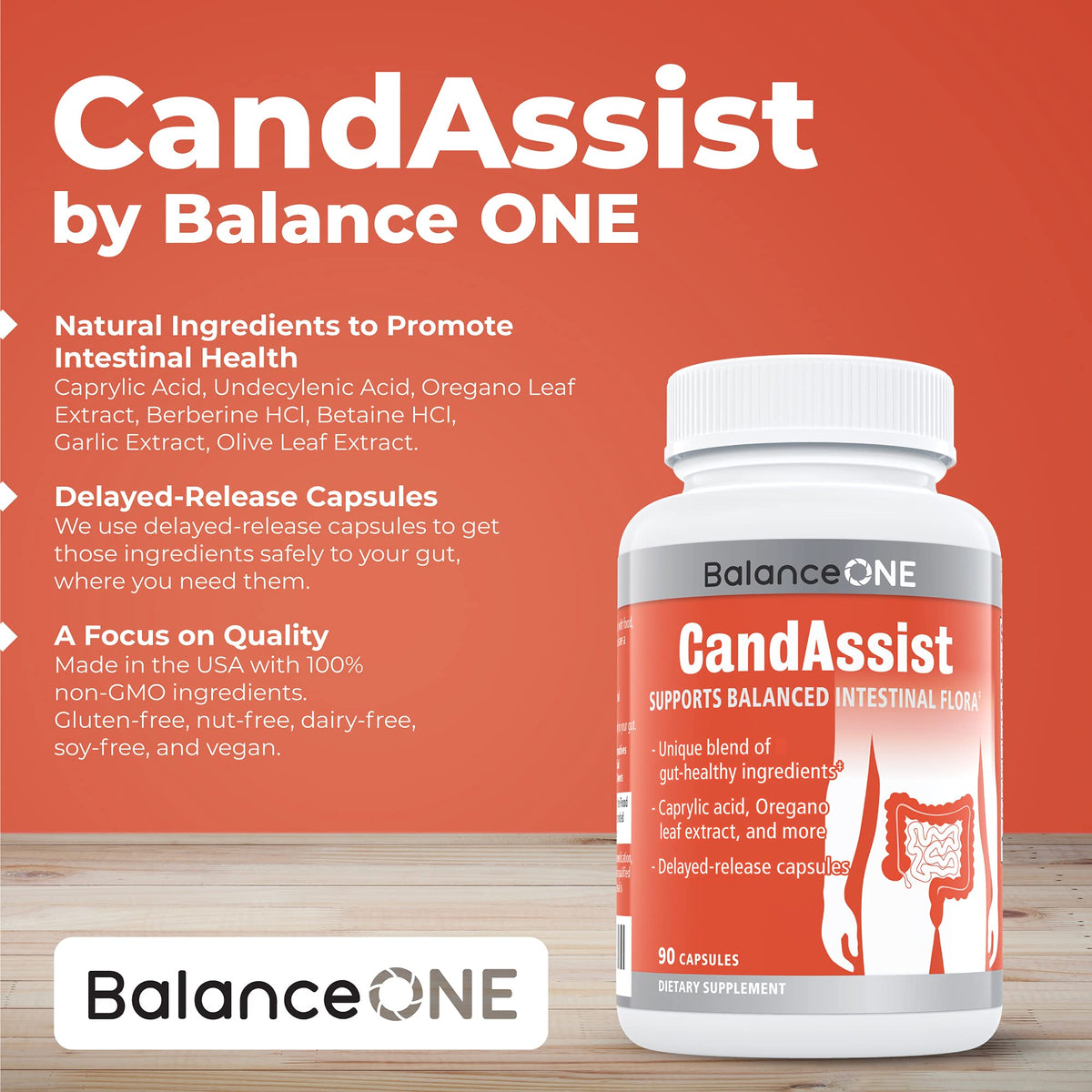 CandAssist Balance ONE Candida Support – Caprylic Acid, Berberine & Oregano