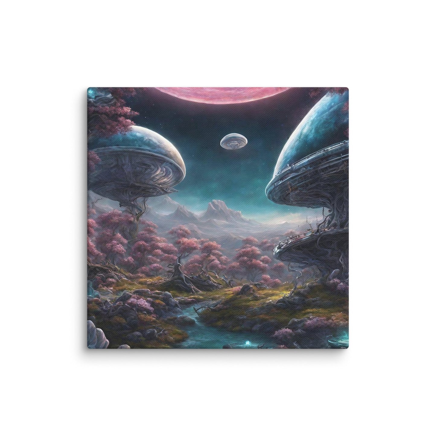 Alien Landscape Canvas Print — AI Wall Art