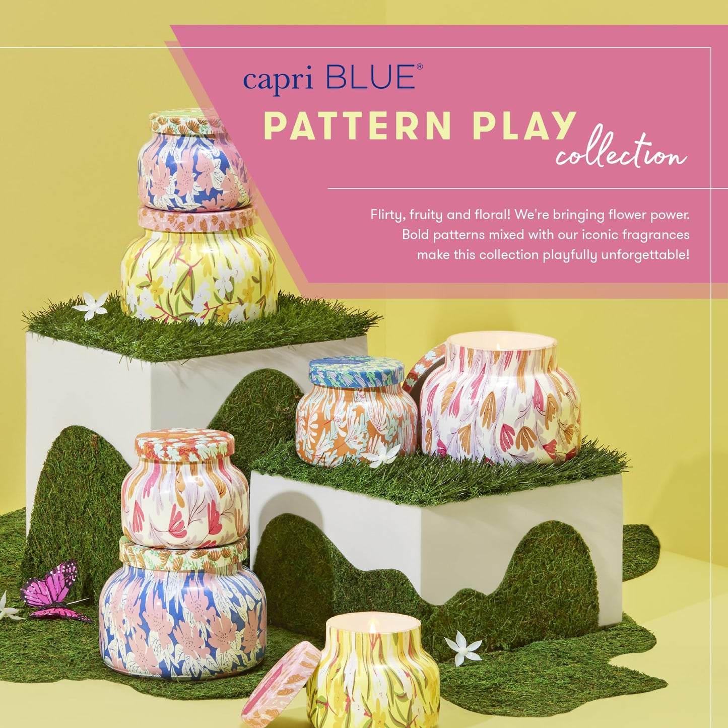 Capri Blue Aloha Orchid Pattern Play Jar Candle – 19 oz Soy Wax | Floral Notes