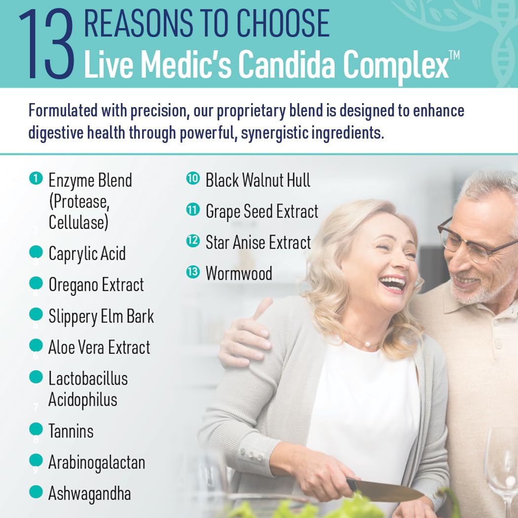 Liver Medic Candida Complex - Probiotic with Oregano Oil & Digestive Enzymes