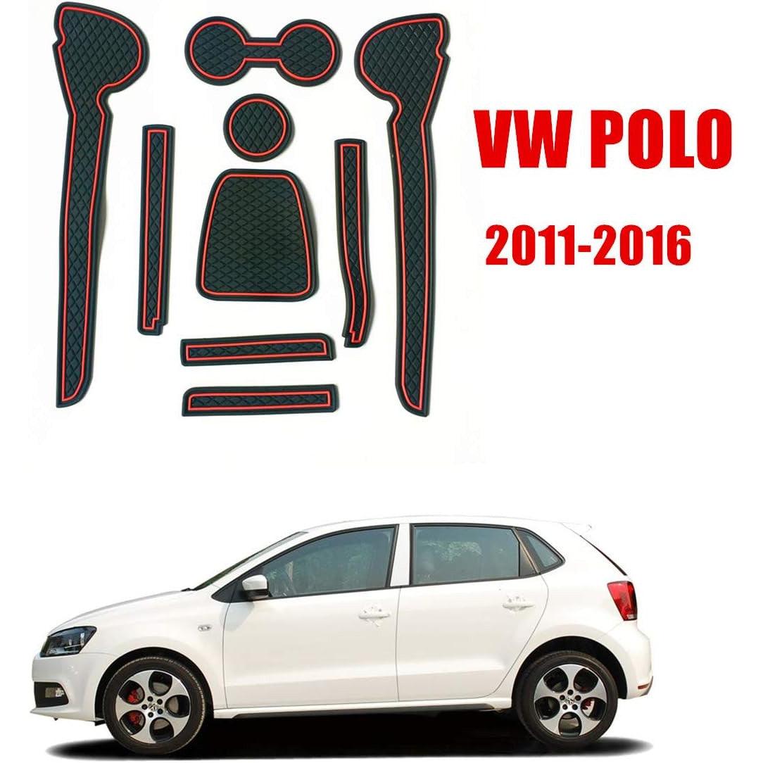 Car Non-slip Interior Door Cup Cushion Mat 9pcs for VW Polo 2011-2015