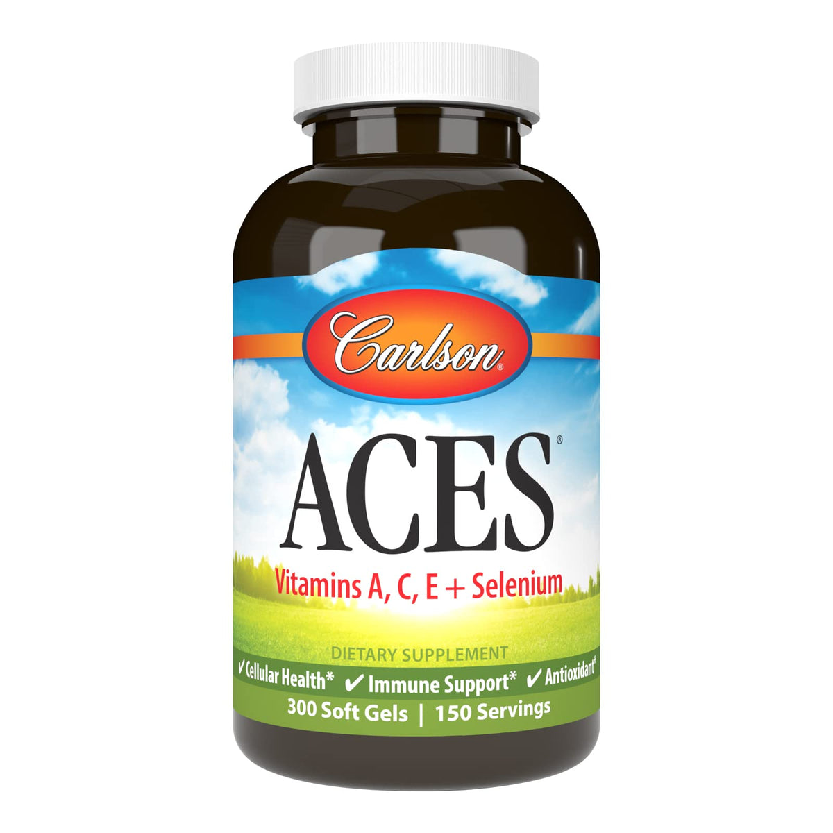 Carlson ACES - Vitamins A, C, E + Selenium for Cellular Health & Immune Support | Antioxidant - 300 Softgels