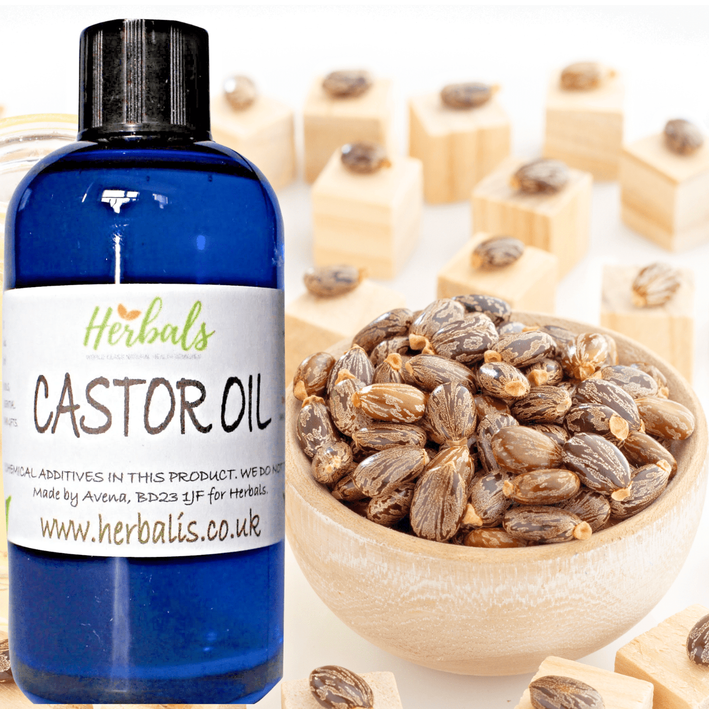 Castor Oil Cold Pressed – Skin & Hair Growth Care Natural Carrier Oil UK Made