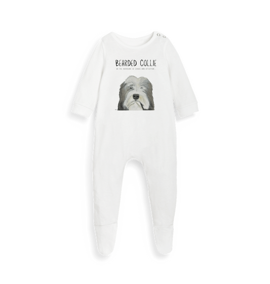 Bearded Collie Baby Sleepsuit: Chaos and Cuddles, All Night Long