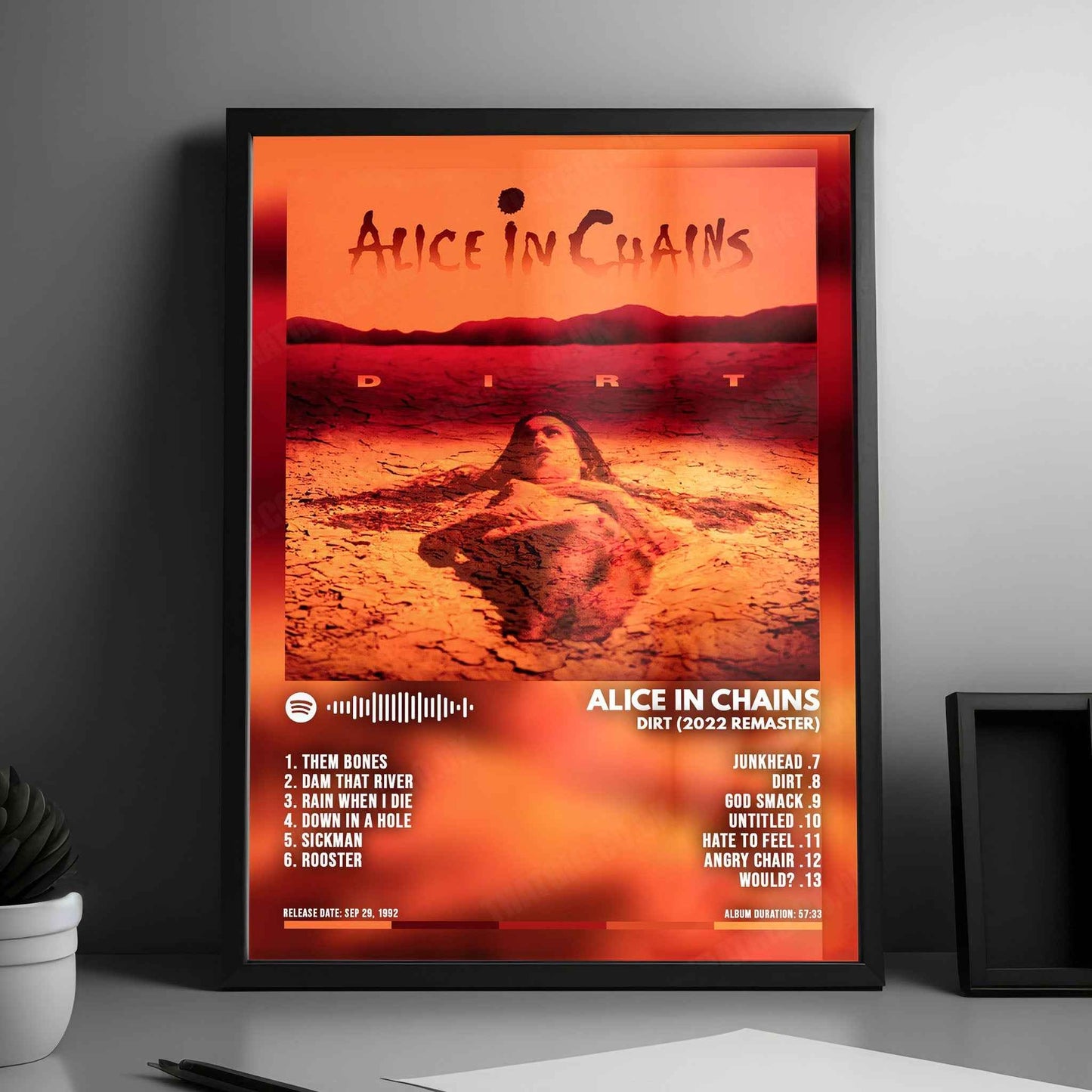 Alice in Chains "Dirt" Album Cover Poster - with Complete Tracklist