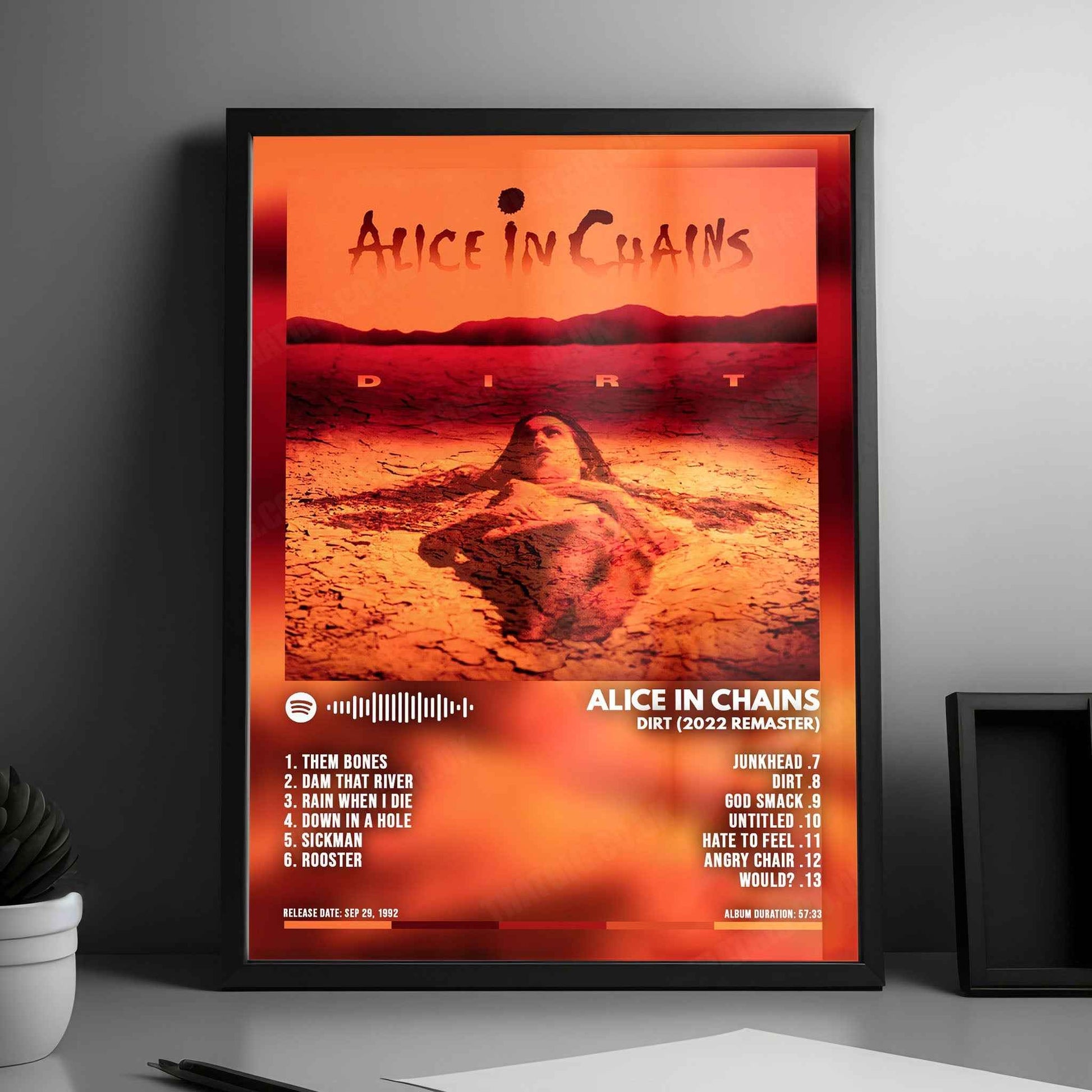 Alice in Chains "Dirt" Album Cover Poster - with Complete Tracklist