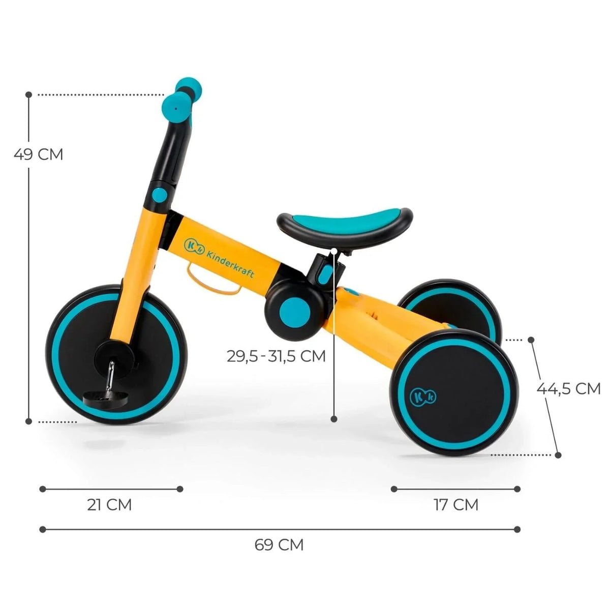 Kinderkraft 4 Trike Kids Tricycle - Sunflower Blue