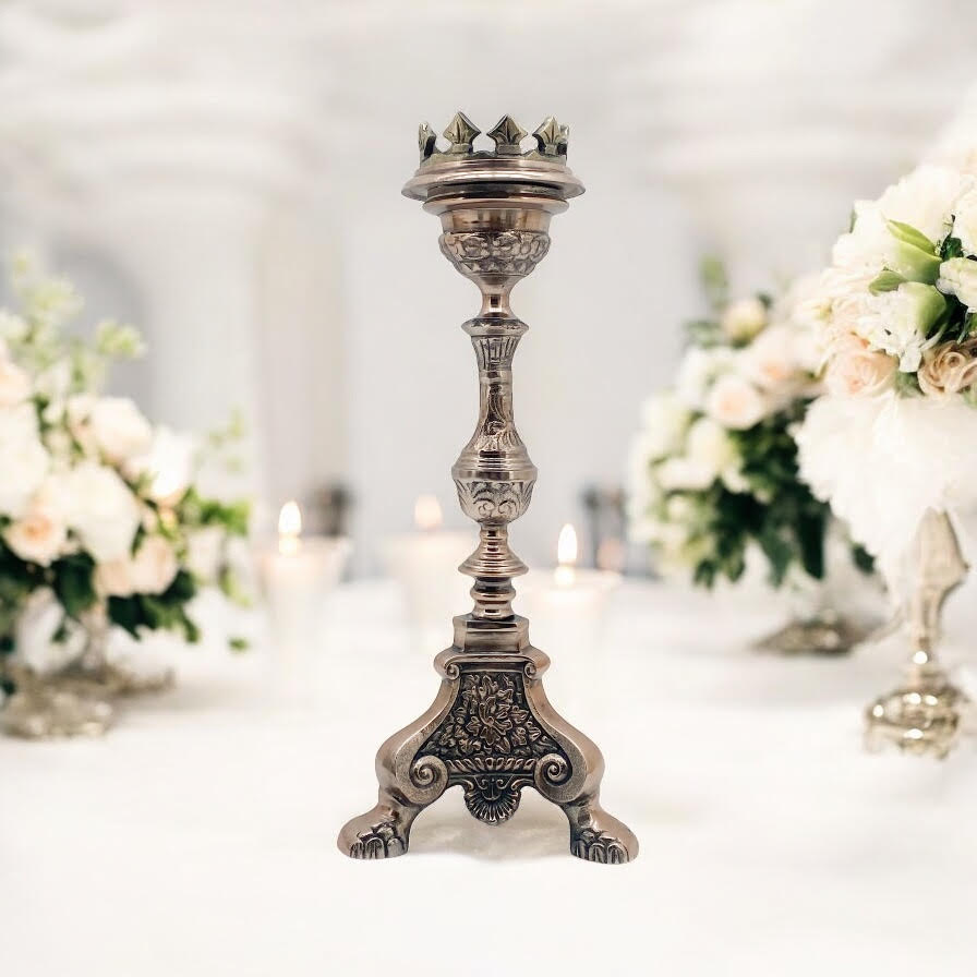 45CM ALUMINIUM GOTHIC CANDLE HOLDER