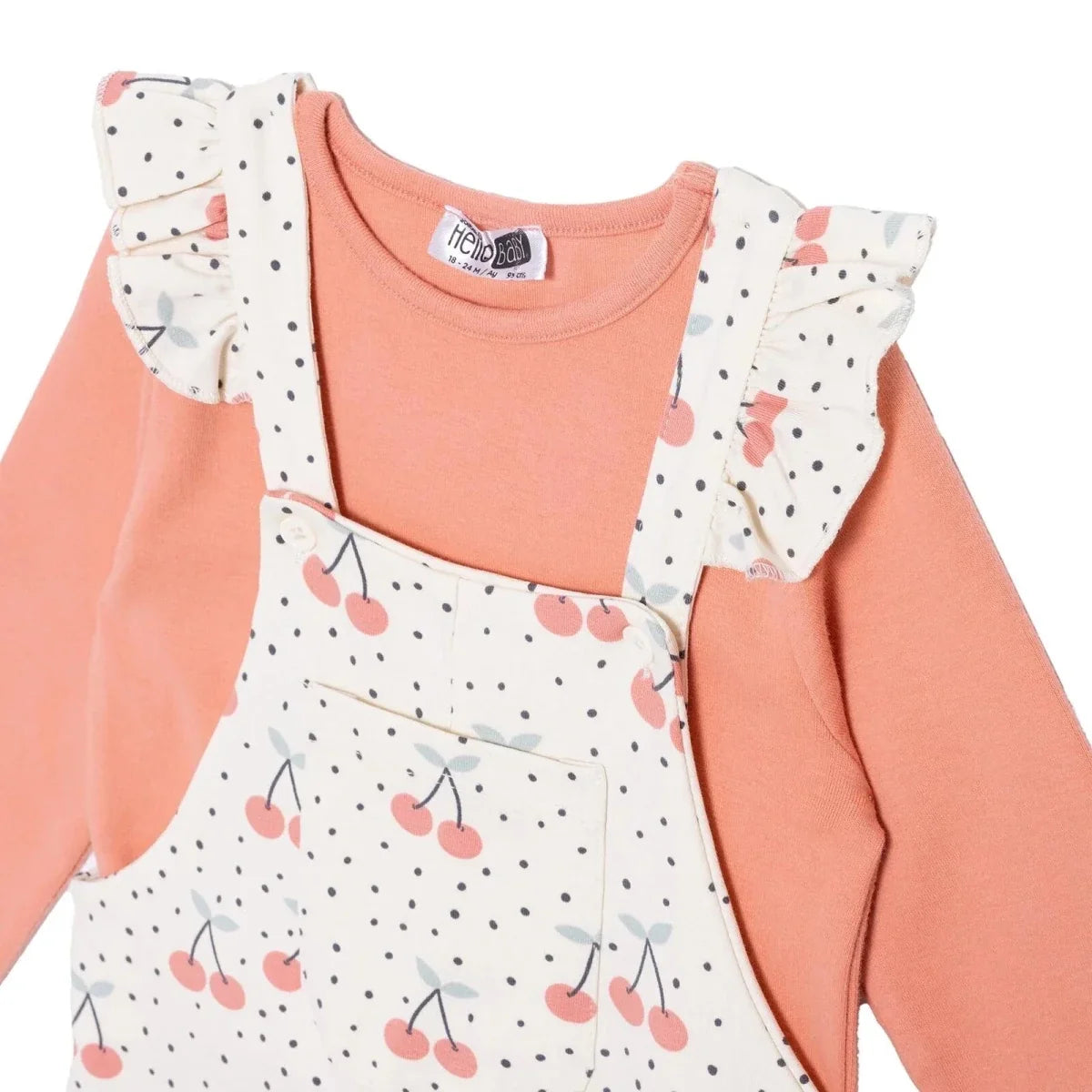 HelloBaby Ribbed Baby Dungarees & T-Shirt Set (6-9 Months to 4-5 Years)