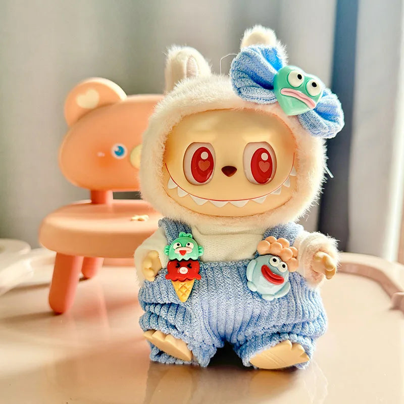 Bib Pants Labubu I II Idol Dolls Cute Mini Plush Doll'S Clothes Sitting Party Clothing Outfit Accessories For Korea Kpop Exo