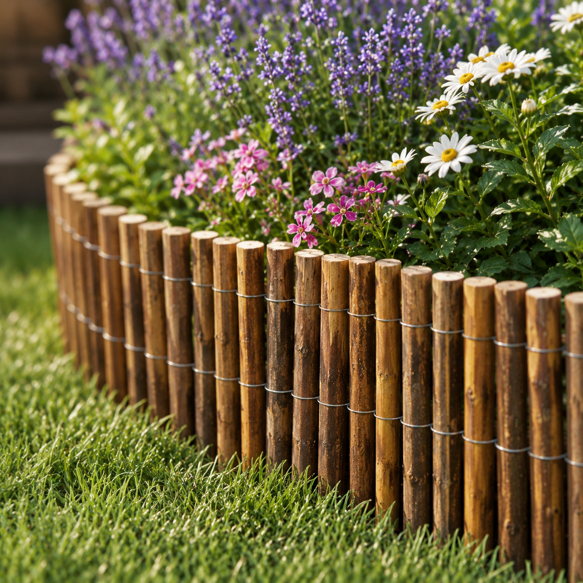 Large Natural Willow Garden Edging Roll
