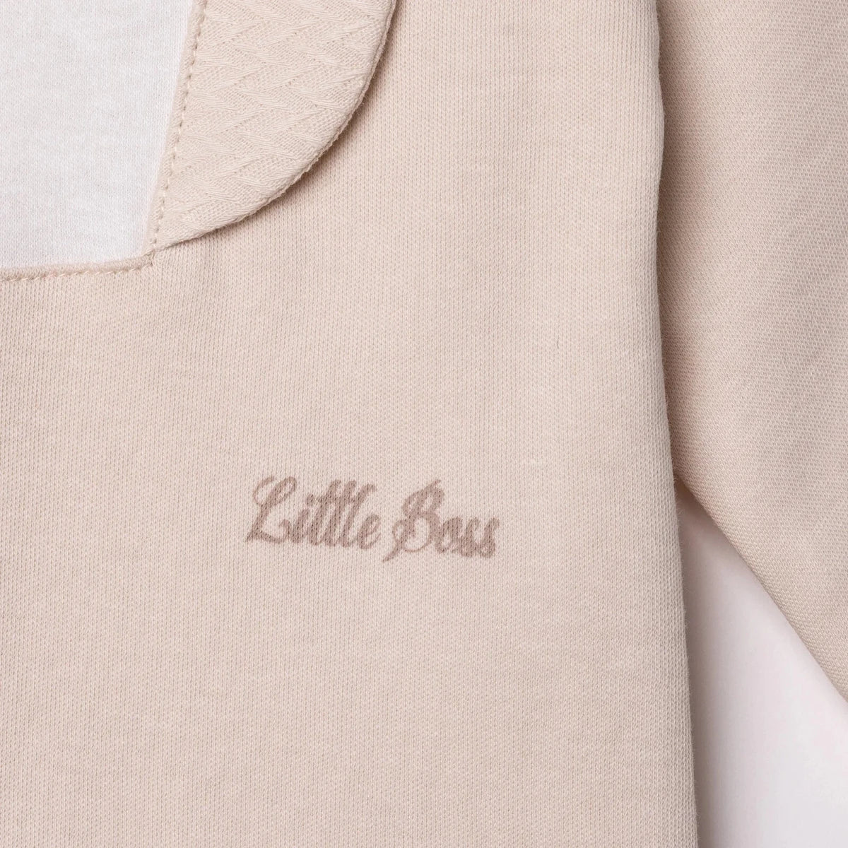 Bebetto "Little Boss" Slogan Shirt Collar Footed Baby Sleepsuit (Newborn to 6-9 Months)
