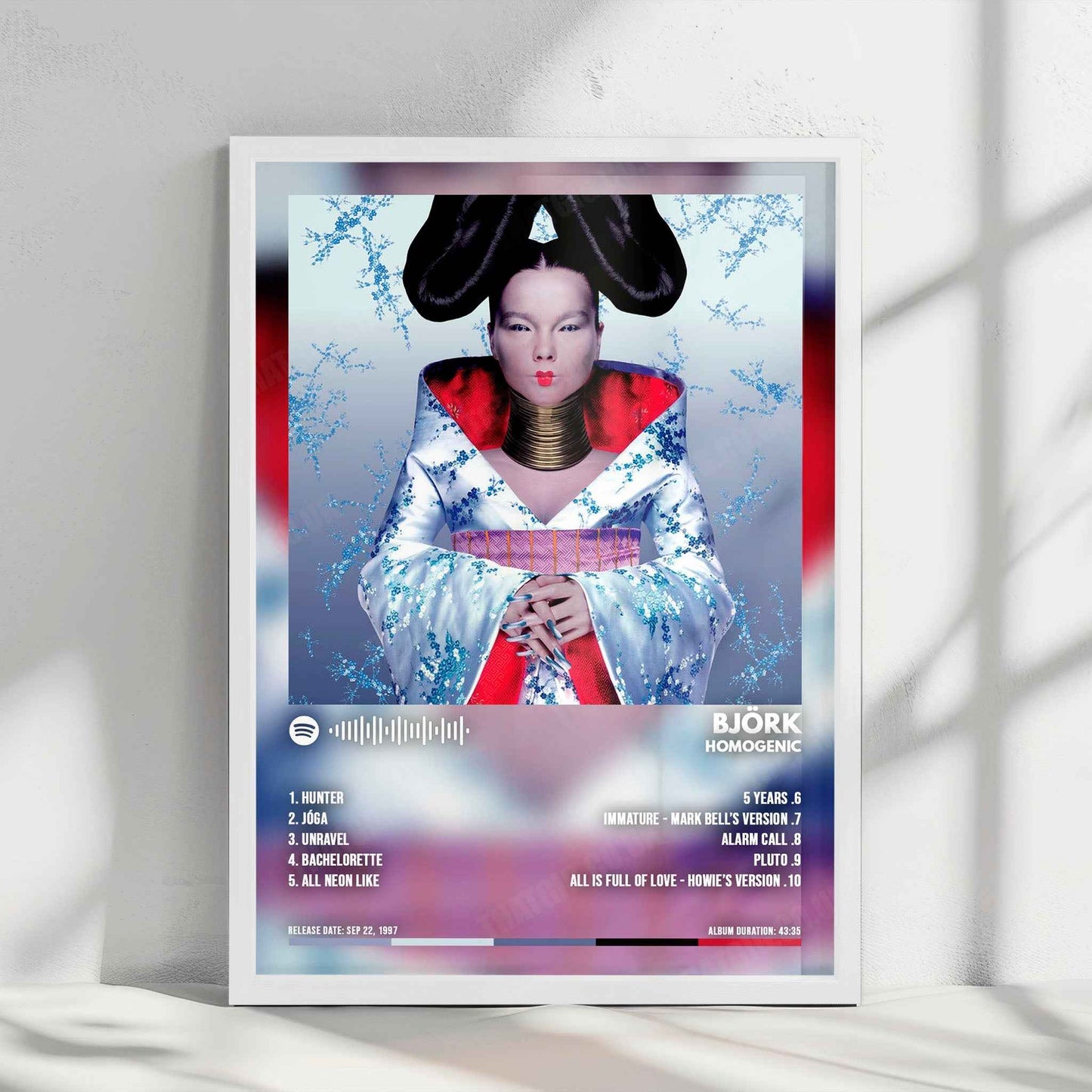 Björk "Homogenic" Album Cover Poster - with Complete Tracklist