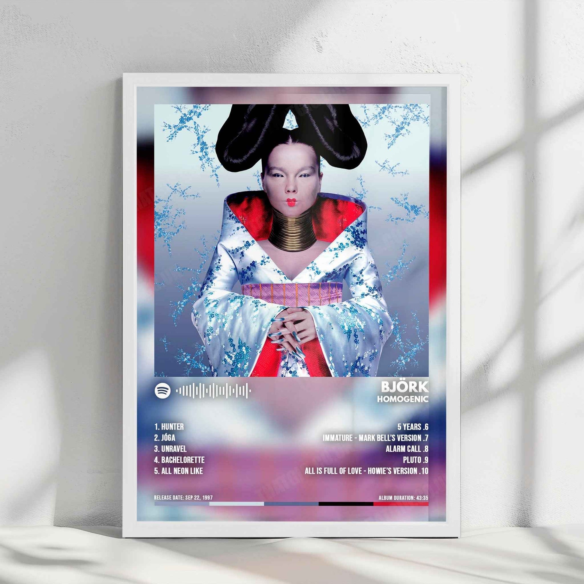 Björk "Homogenic" Album Cover Poster - with Complete Tracklist