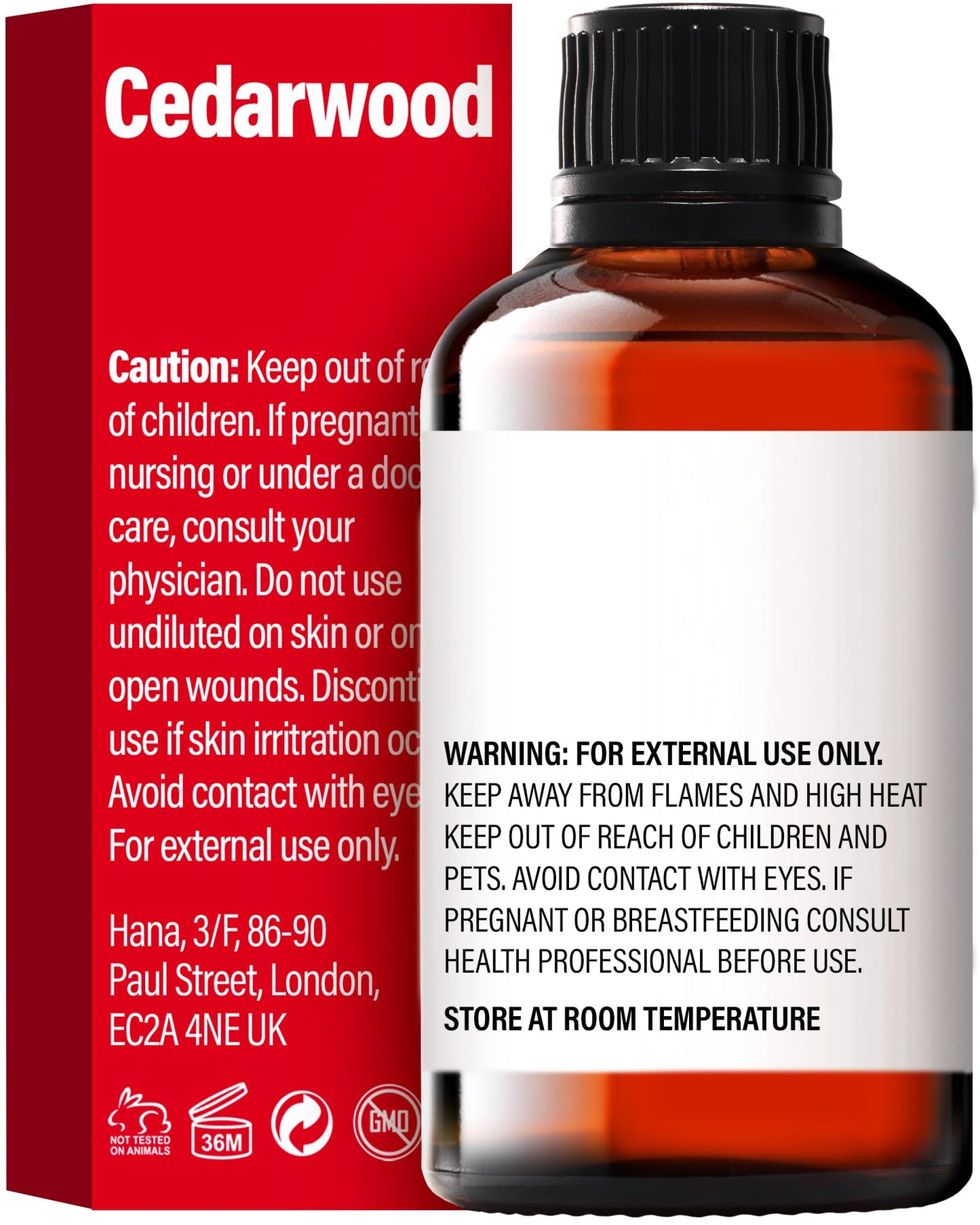 H'ana Cedarwood Essential Oil - 1.02 Fl Oz - for Hair, Skin, Diffuser, Aromatherapy, DIY Candle & Soap Making