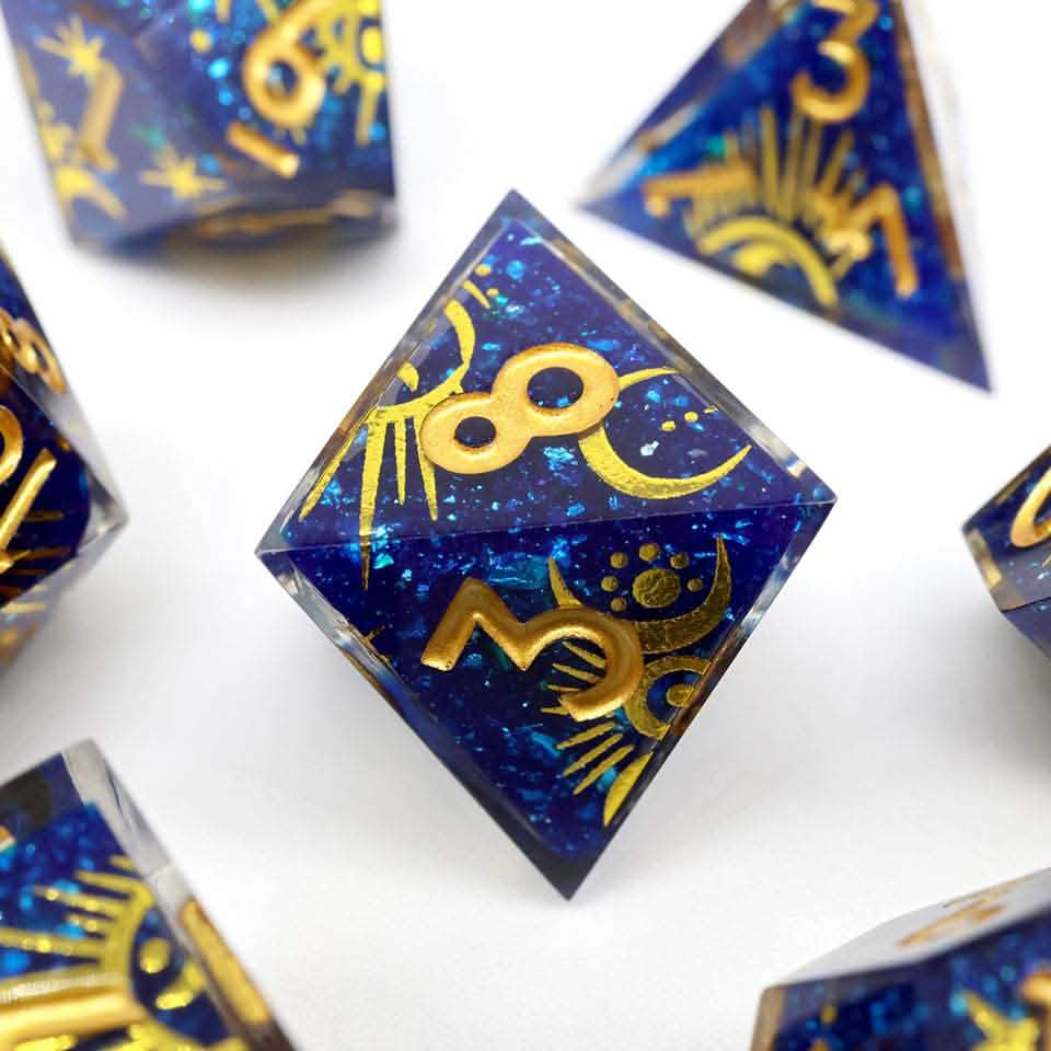 Celestial Body | Sharp Edge Dice | Resin | 7 Piece Set