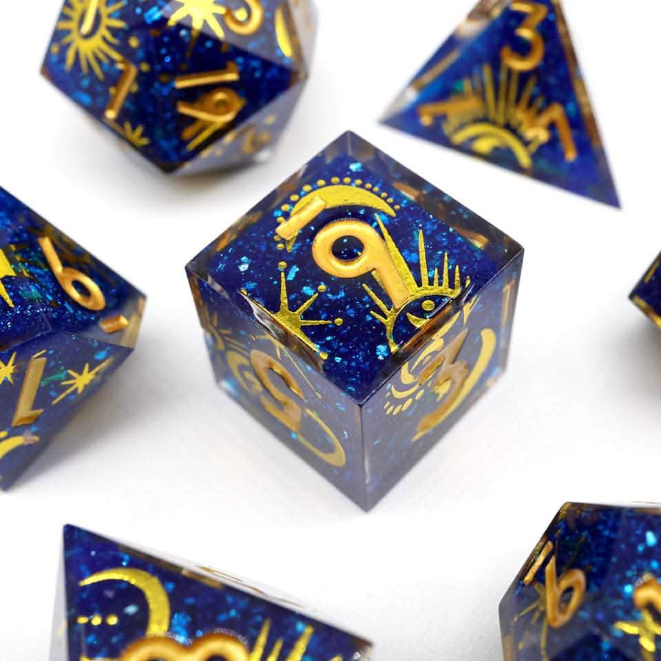 Celestial Body | Sharp Edge Dice | Resin | 7 Piece Set