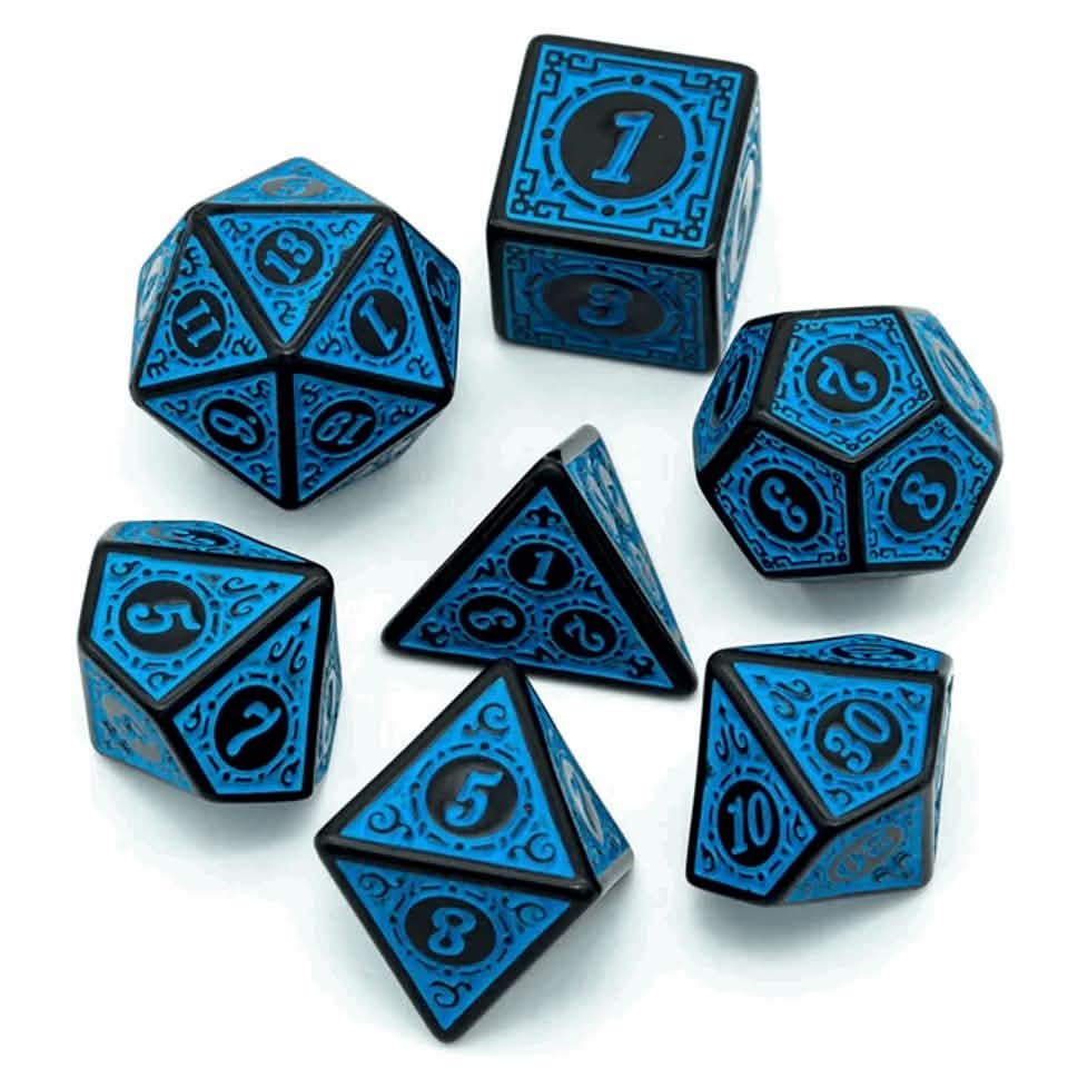 Celestial Runes | Soft Edge Dice | Acrylic | 7 Piece Set