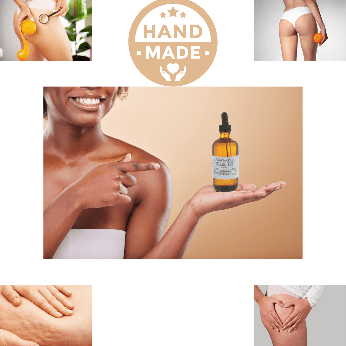 Cellulite Oil Natural Blend Firming Massage 100ml Best Oil Thighs & Legs Bum