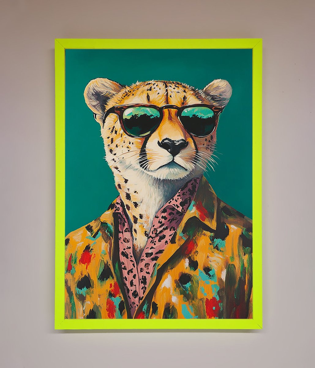 Cheetah With Sunglasses Framed Print